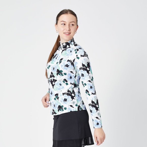 SanSoleil Women’s Camelia Half Zip UV Protection Mesh Top - Picture 1 of 9